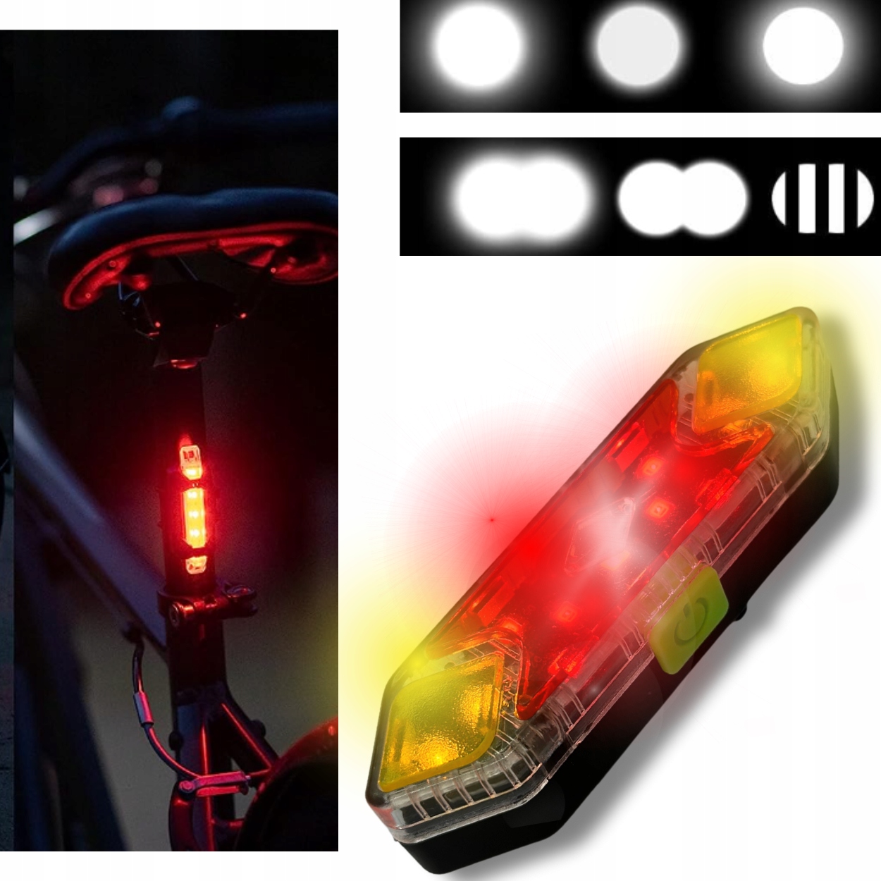 LAMPKA ROWEROWA LED TYŁ PRZÓD DO ROWERU POWERBANK Źródło światła dioda LED