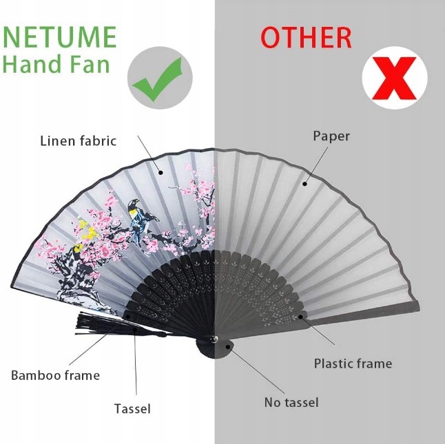 WACHLARZE JAPOŃSKIE SKŁADANE DLA KOBIET 4SZT. Model PRO