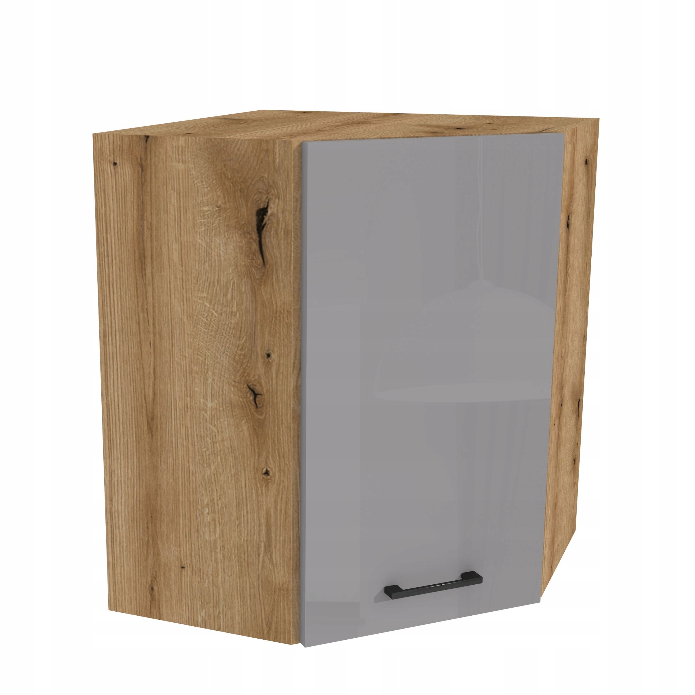 Horná rohová kuchynská skrinka 60/72 Capri Dub Evoke predná časť Šedá Akrylová lesklá