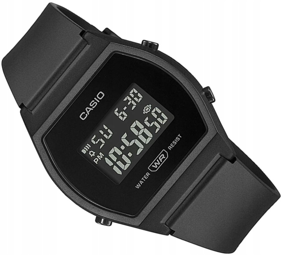Dámské Hodinky Casio LW-204-1BEF Modny Vintage Digital Černé Na Řemínku 35 mm