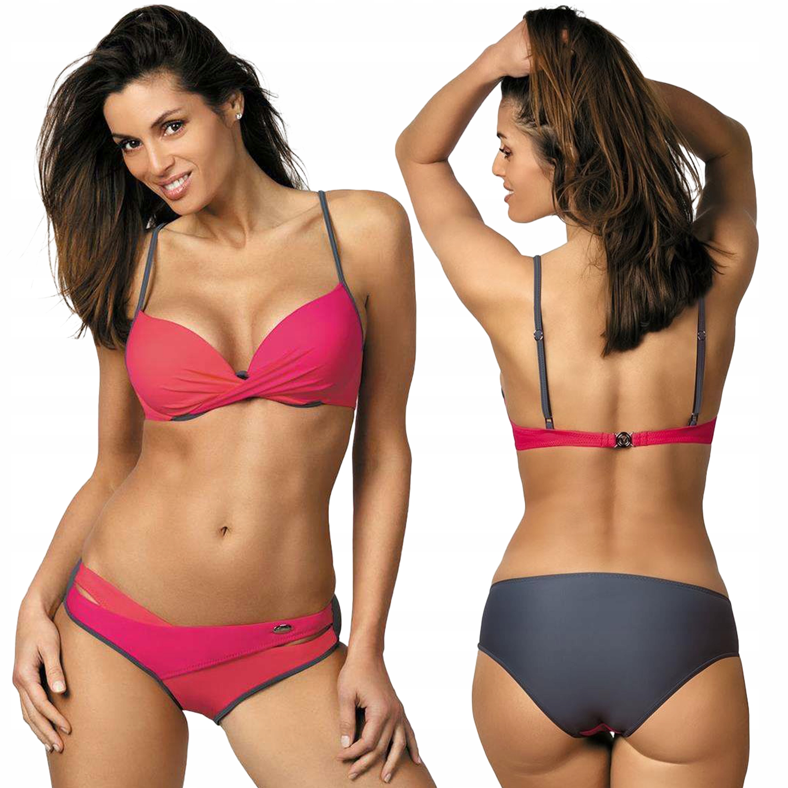 Šťavnatý dvoudílný push-up plavkový kostým Christina M-348 S malinový