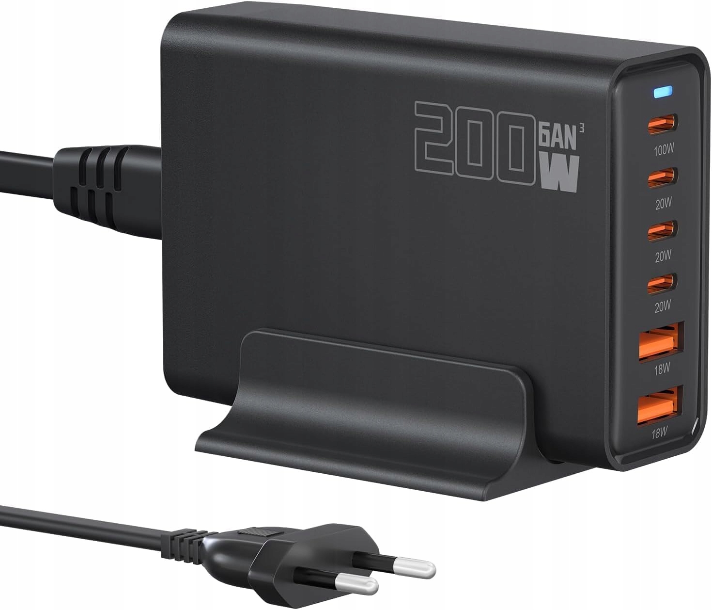 Uniwersalna Stacja 200W Z Gan III 100W Pd, Ładuj Równocześnie 6 Urządzeń