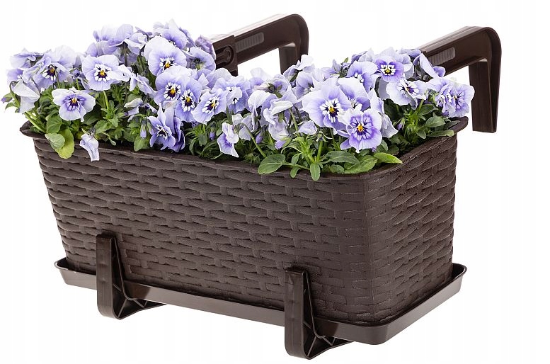 PODSTAWKA DO SKRZYNKA BALKONOWA styl rattan 40cm BRĄZ Długość maksymalna 40 cm