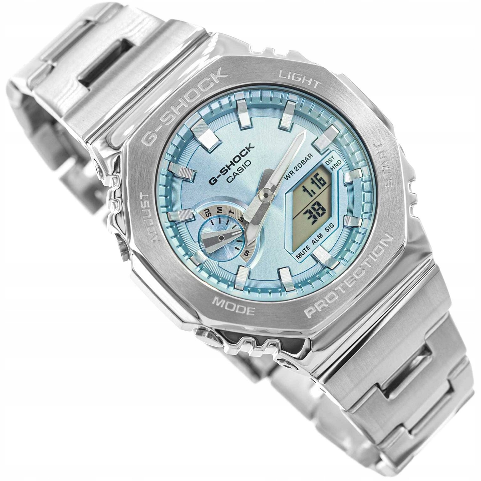 Pánské Hodinky Casio G-shock GM-2110D-2AER G-shock Stříbrné Na Náramku