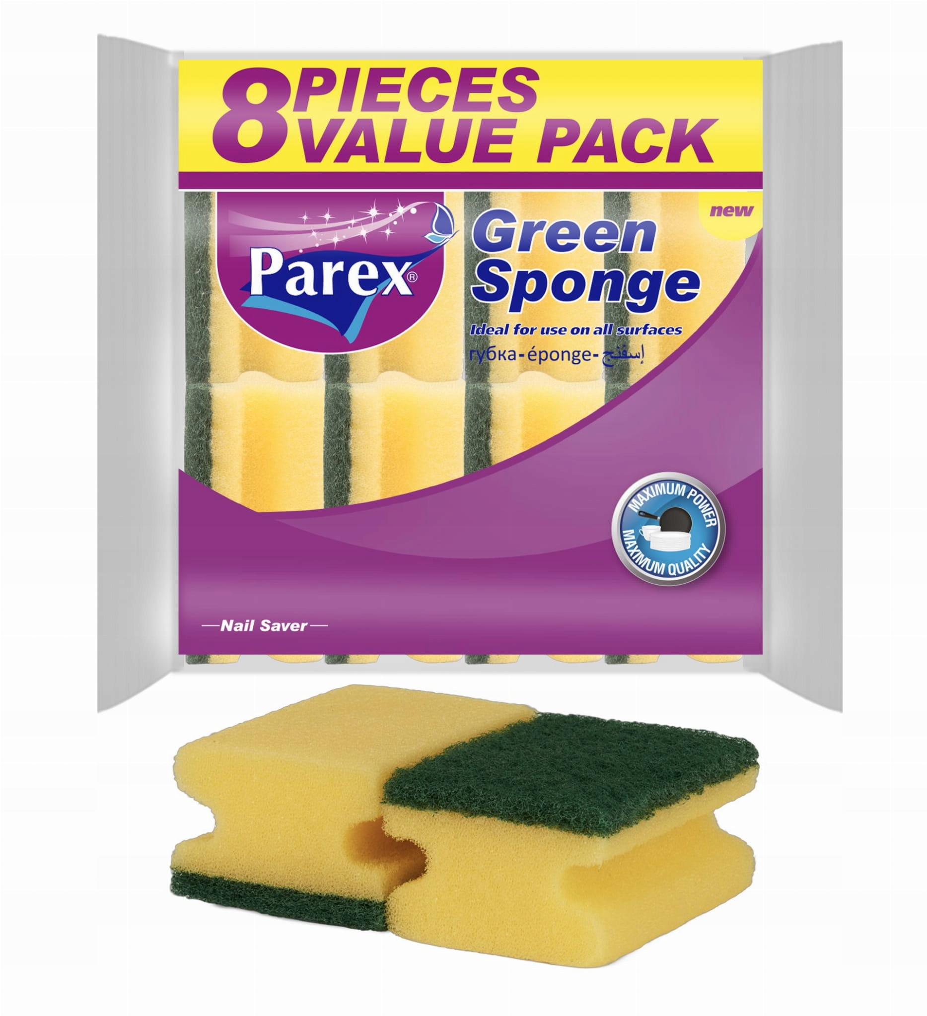

Gąbka do naczyń 8szt Parex Green Nail Saver Sponge