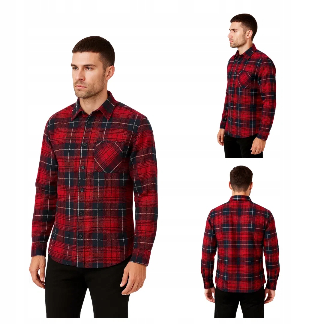 Pánská kostkovaná flanelová košile červeno-černá Captain Mike L