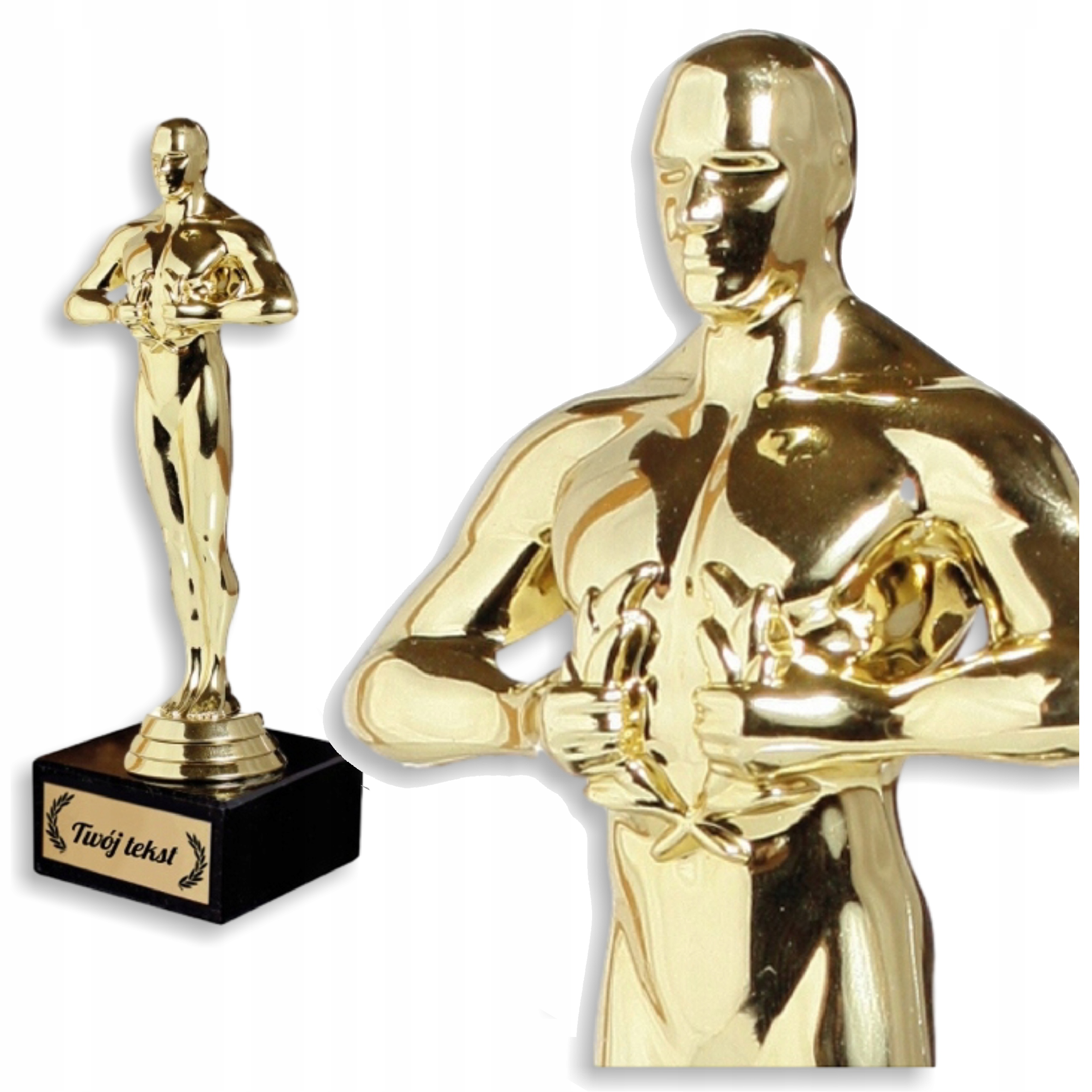 Złota Statuetka z Grawerem KOLOS M Prezent Rocznica Ślubu Personalizowana