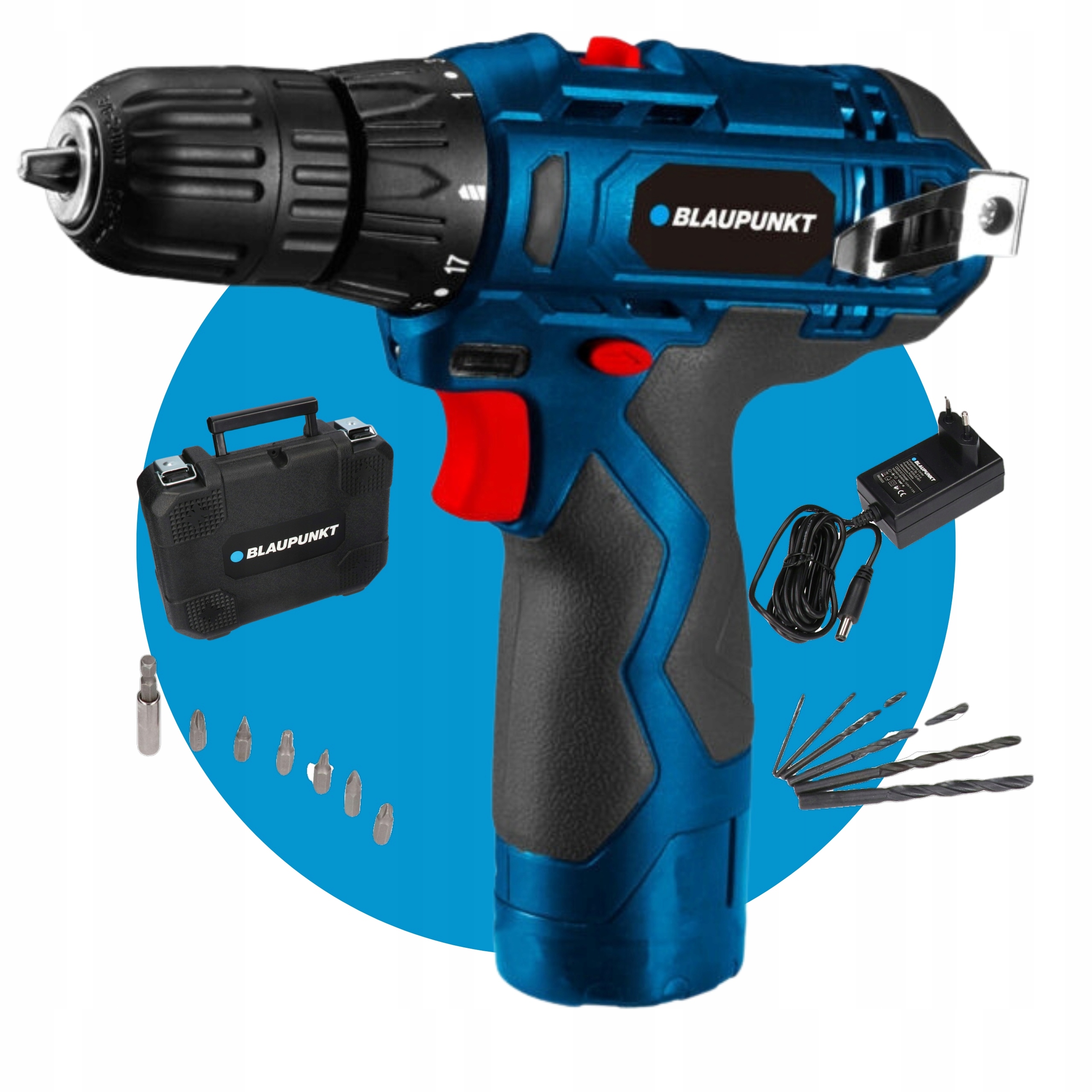 Wiertarko wkrętarka Akumulatorowa Walizka 1500 mAh Wiertła Blaupunkt CD3010