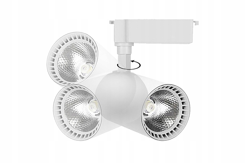 4x REFLEKTOR LED BIAŁA LAMPA SZYNOWA OŚWIETLENIE SUFITOWE SZYNOWE NA SZYNIE Rodzaj reflektor sufitowy