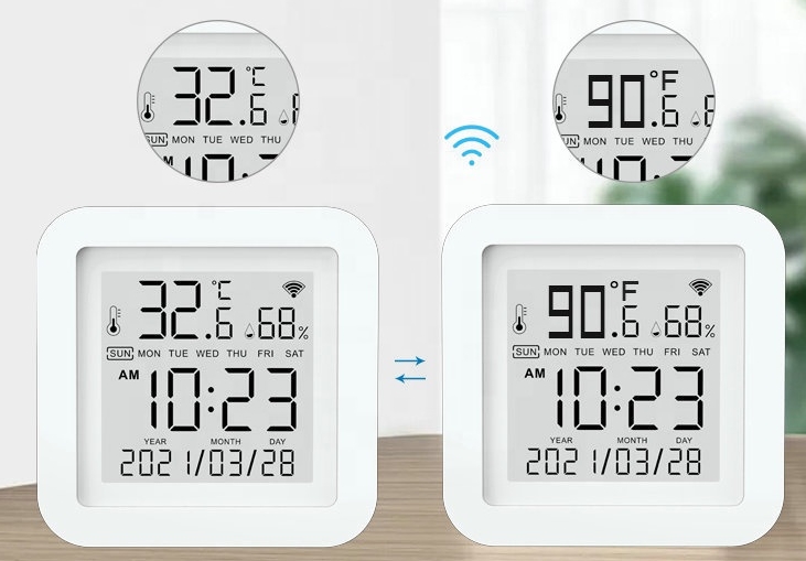CZUJNIK TEMPERATURY WILGOTNOŚCI TUYA ZEGAR DATA EAN (GTIN) 6906589741386