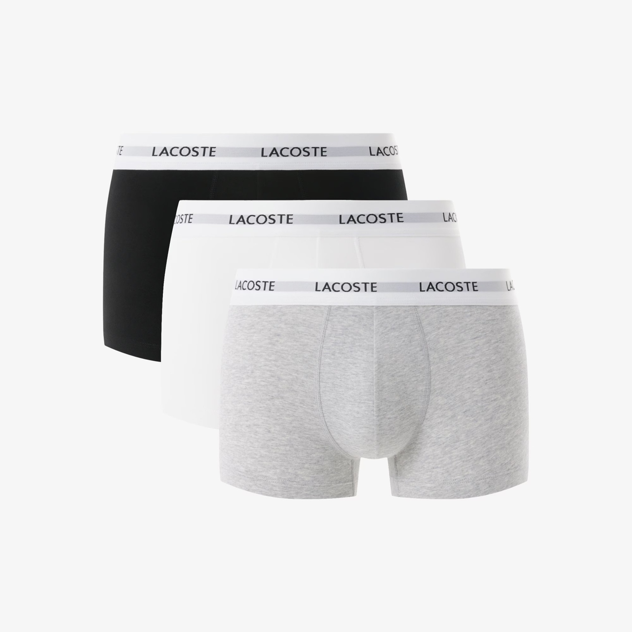 Lacoste Pánské boxerky 3-pack Cotton Black White Grey L