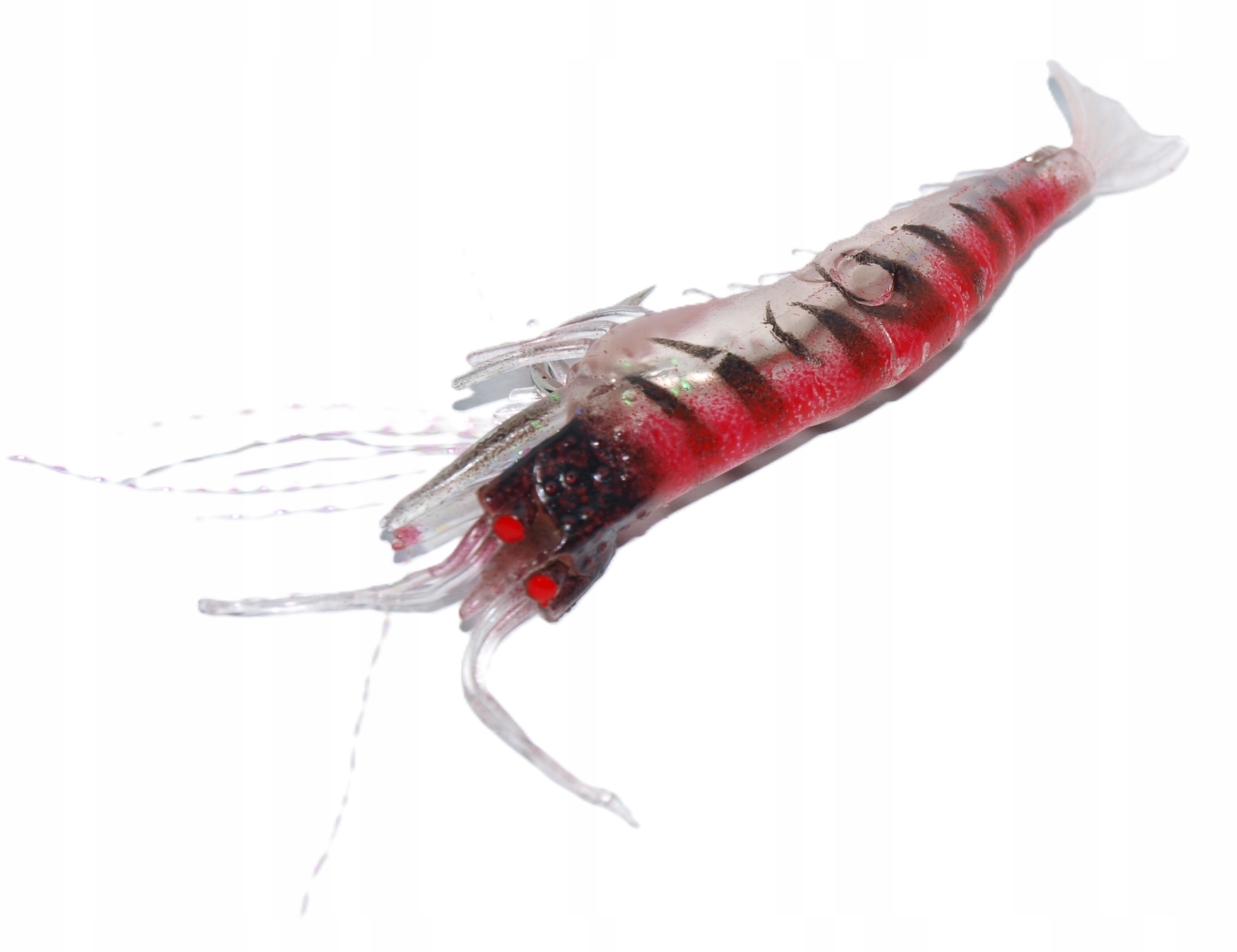 Przynęta Krewetka, guma spinningowa uzbrojona, ripper, twister 7cm 5 szt.