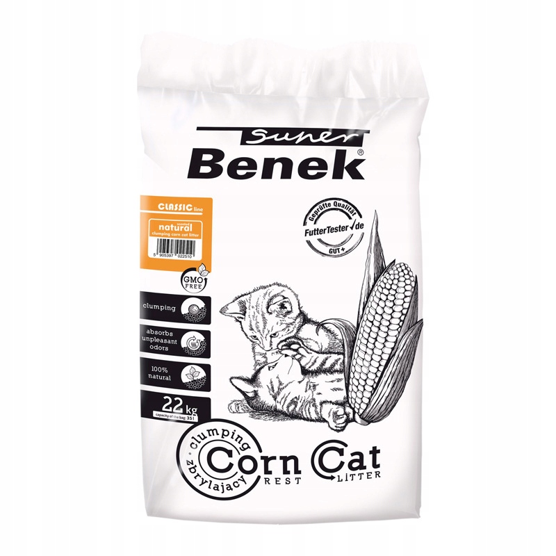 Żwirek dla kota Benek Corn Cat Naturalny 22 kg