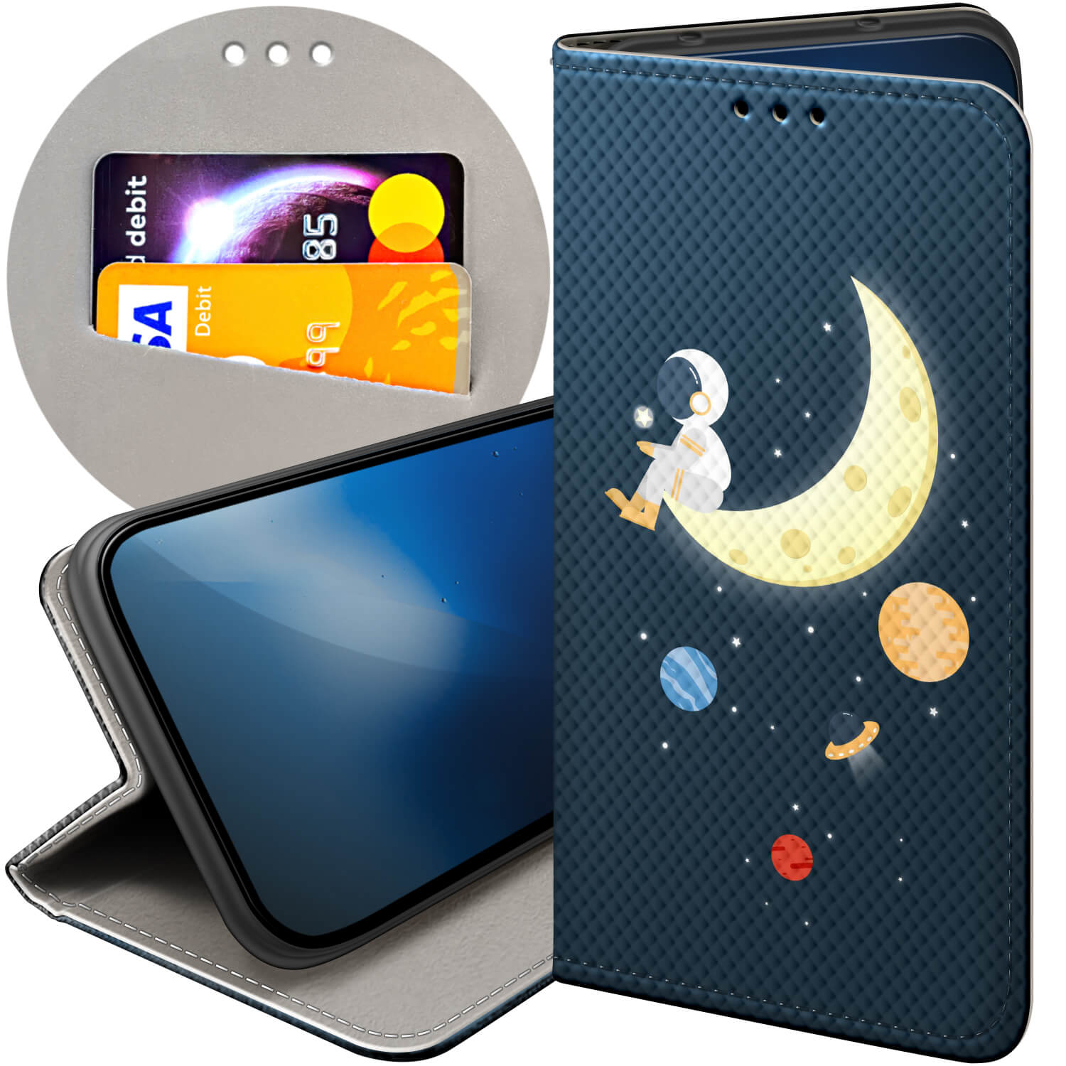 

Etui Do Oppo A91 Księżyc Gwiazdy Kosmos Case