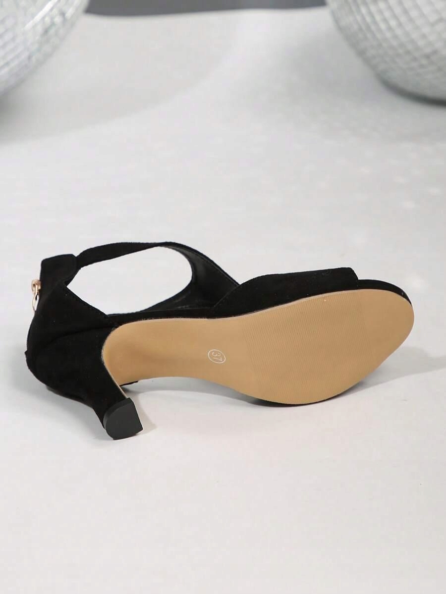 Shein Černé Sandály Na Podpatku S06 38