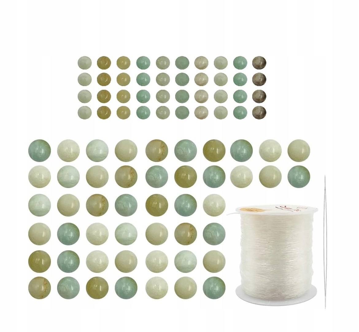 Korálky Amazonit Set 100 kusů přírodní kámen 8 mm 6 mm Diy vlasec