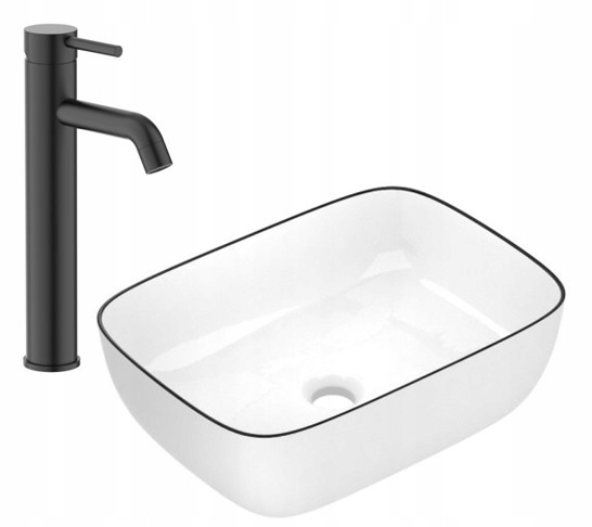 Sada Umývadlo umývadlová batéria Imprese Black Edge+volle Cruze