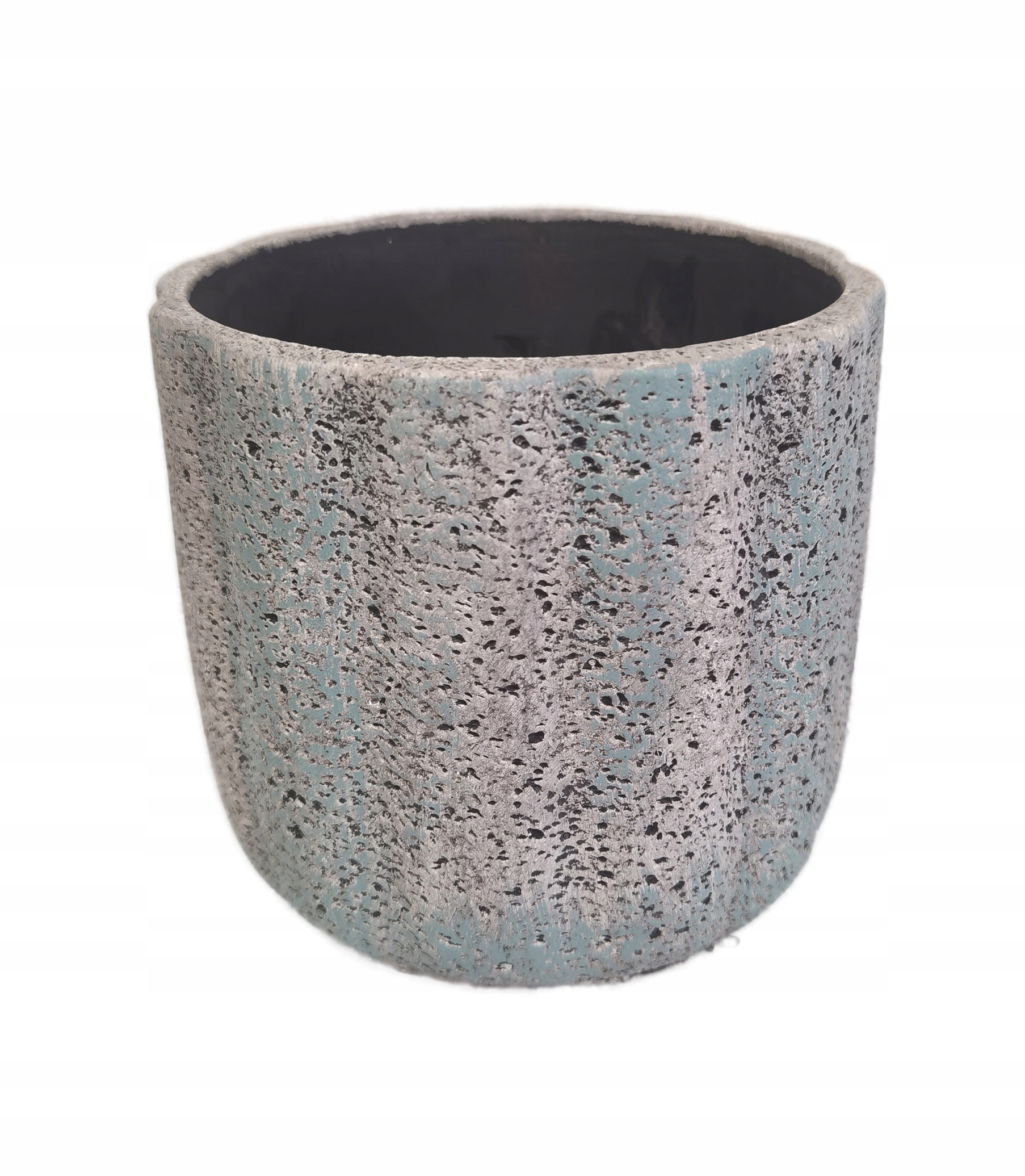 DONICZKA OSŁONKA BETONOWA WALEC SZARO NIEBIESKA OZODBA PREZENT 13CM