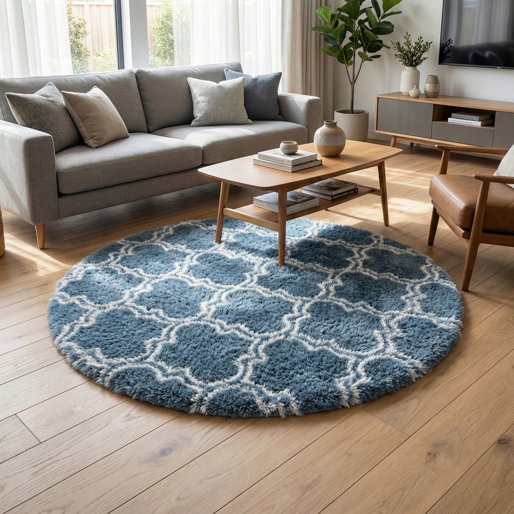 Koberec kulatý Decor protiskluzový měkký nadýchaný 140x140 Silver Lantern