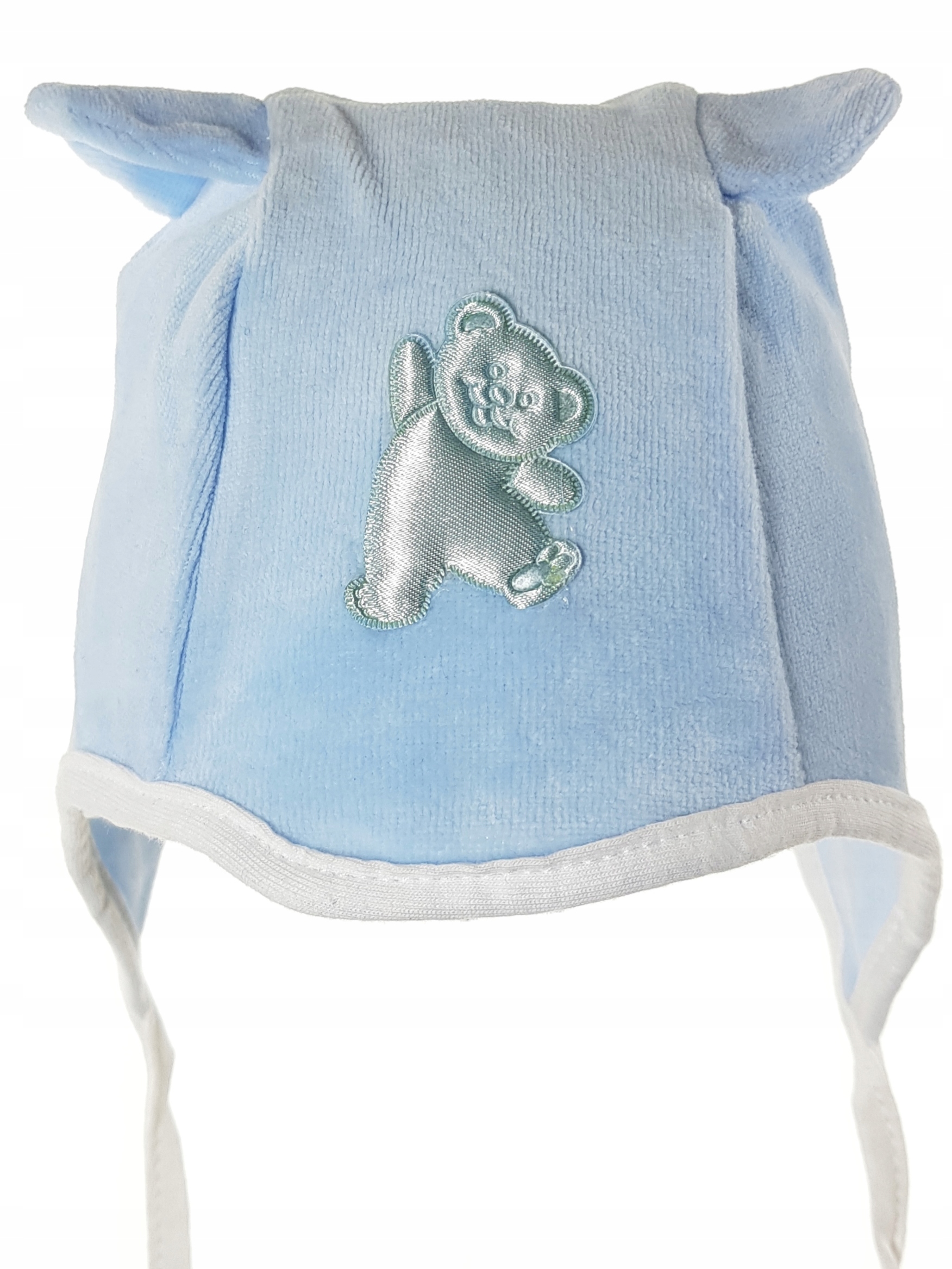 

Polska Czapka Miś Welur Wiązana Uszka 0-18MC 15KOL