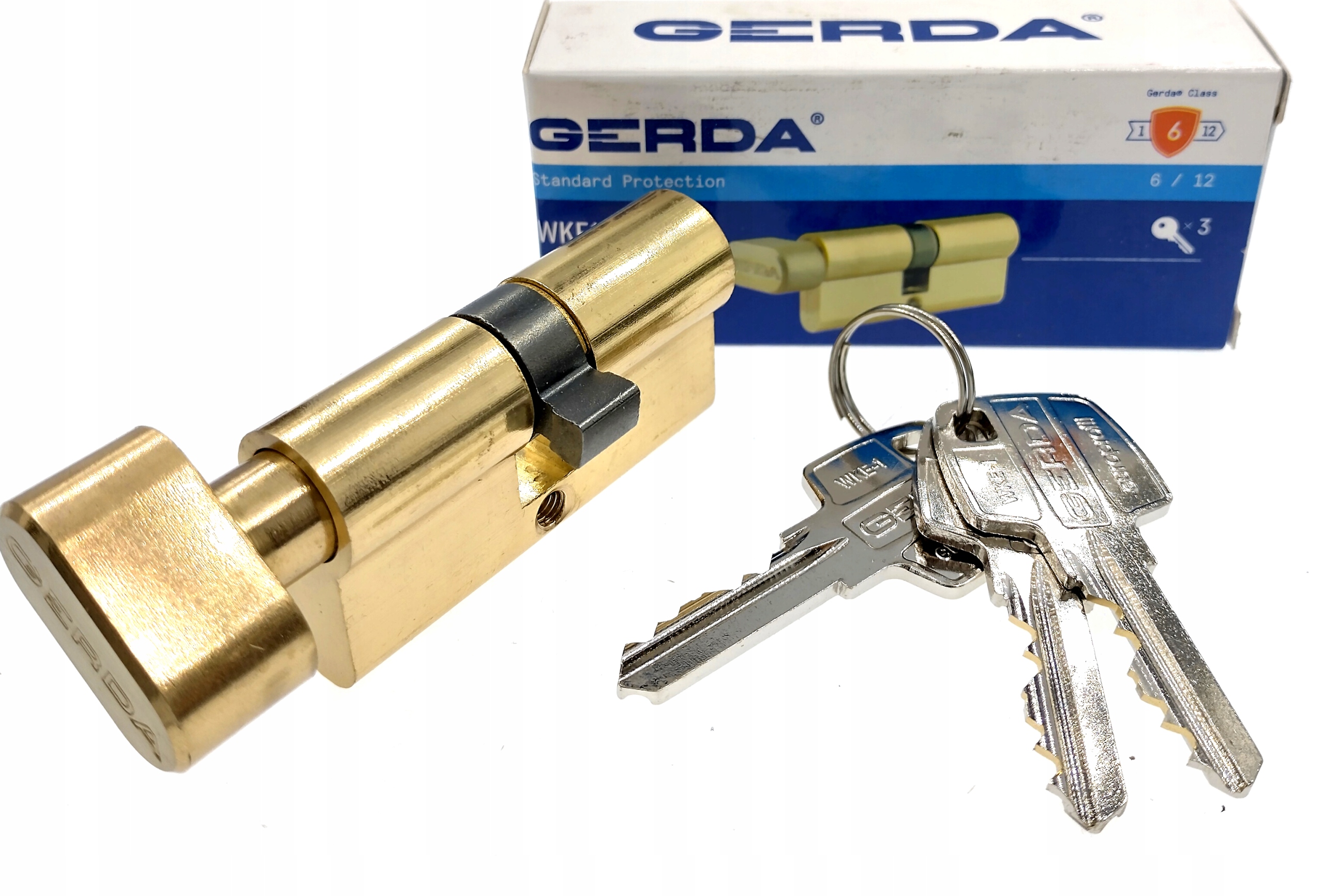

Wkładka z gałką Gerda Wk E1 40/50G mosiądz -3 key