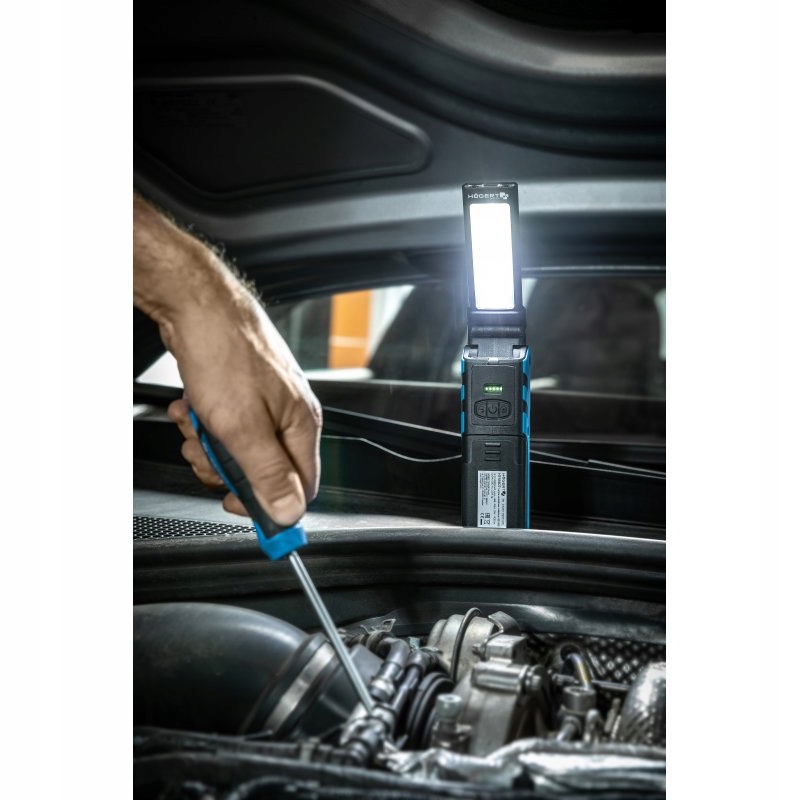 HOGERT AKUMULATOROWA LAMPA WARSZTATOWA ROZKŁADANA LED USB HT1E407 Marka Hoegert Technik