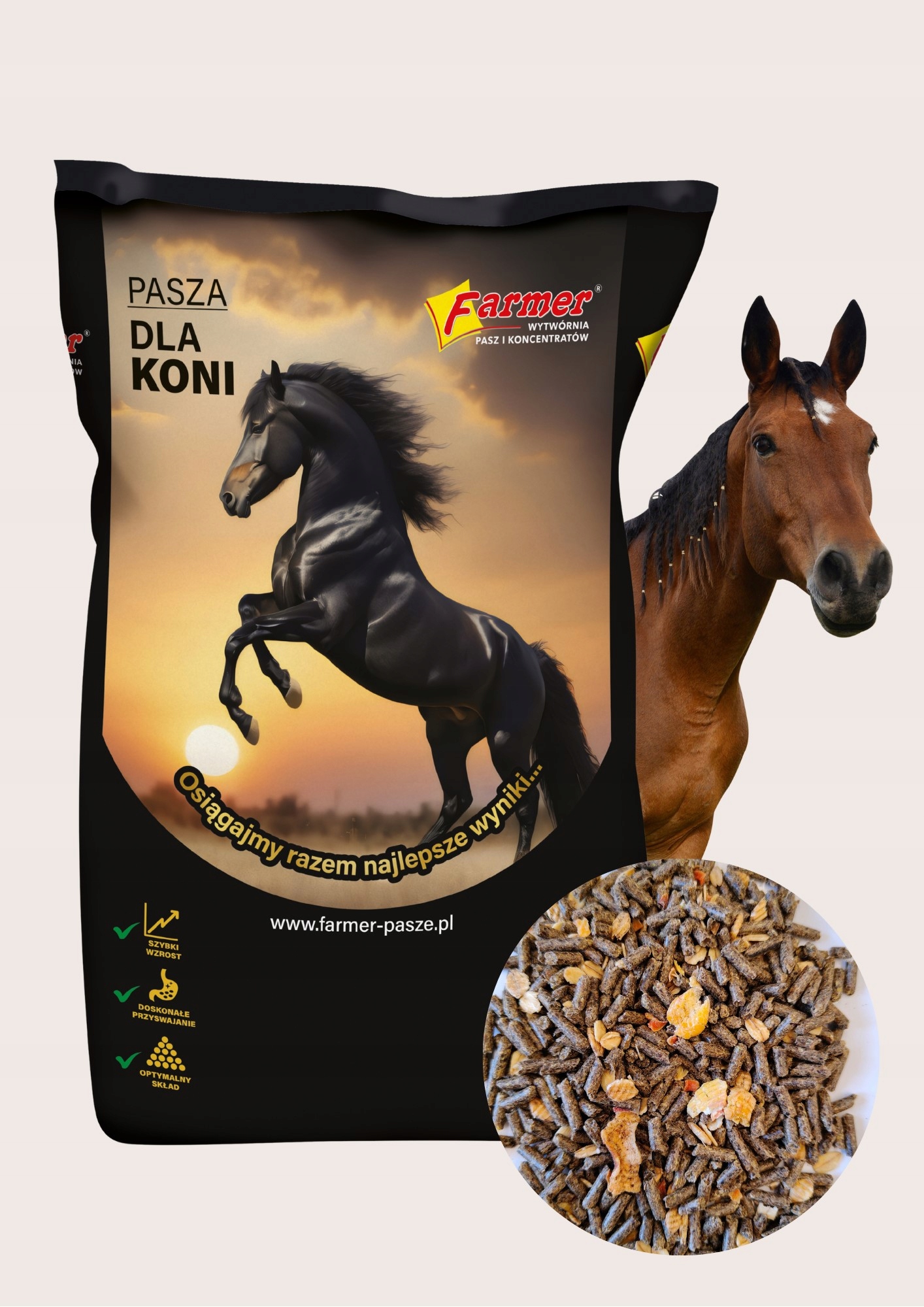 Musli Koń Gastro Control Bez Gmo 25kg konie sportowe/wrzodowe 100%NATURALNE