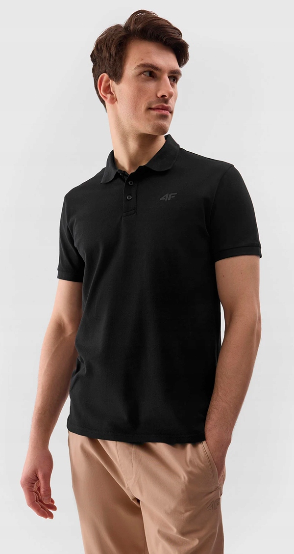 4F MĘSKA KOSZULKA POLO POLÓWKA BAWEŁNA / rozm XXL Wzór dominujący bez wzoru