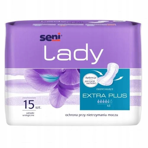 Seni Lady Extra Plus Wkładki urologiczne, 15szt. Cienkie Oddychające