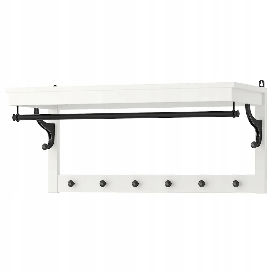 

Ikea Hemnes Półka na kapelusze biała 85cm wieszak