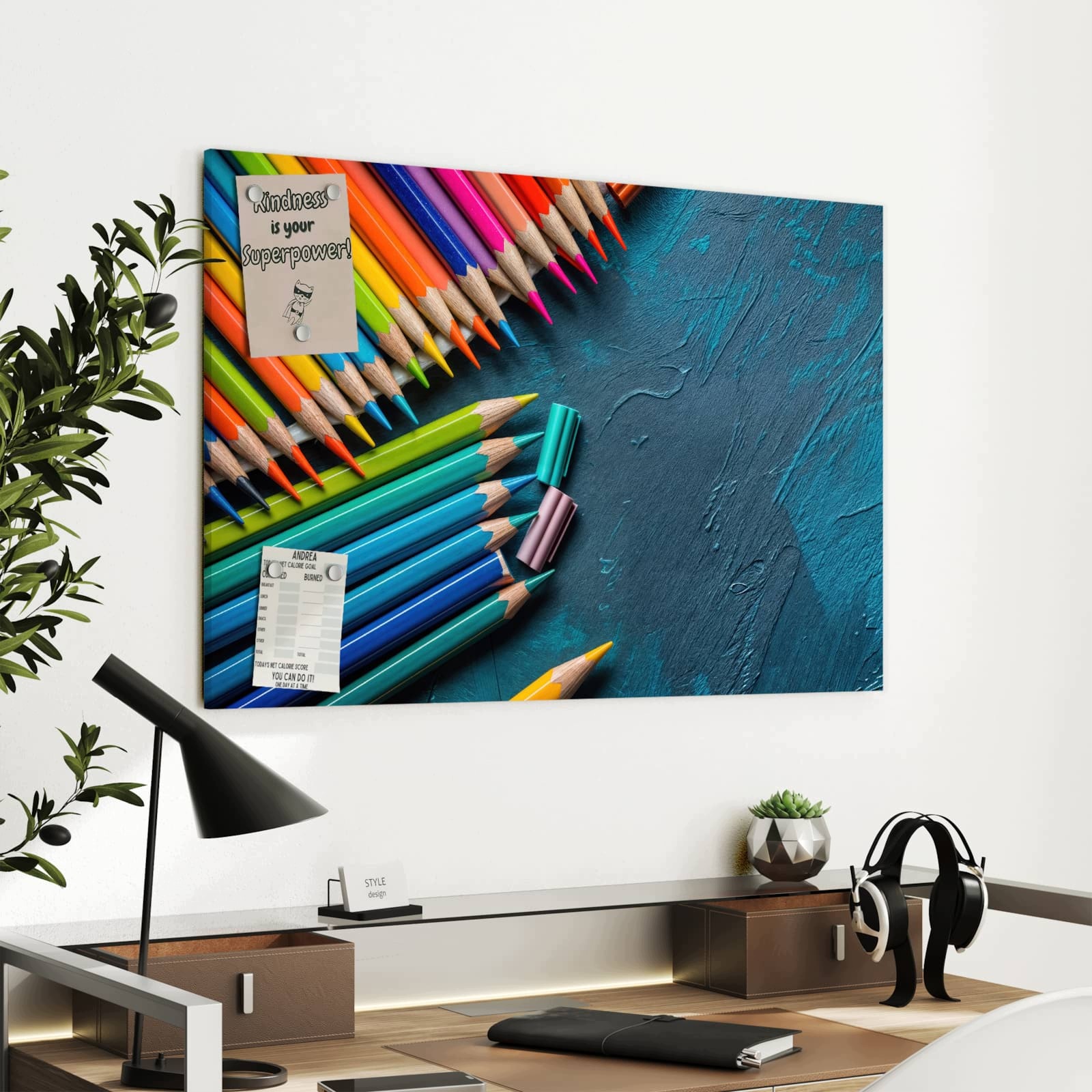 Magnetická tabule Kredki Dřevo 90 × 60 cm
