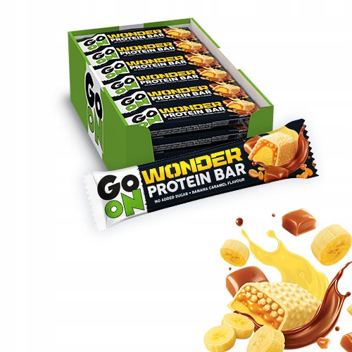 Go On Wonder Baton Proteinowy Banana Caramel 45g zestaw 24 sztuki