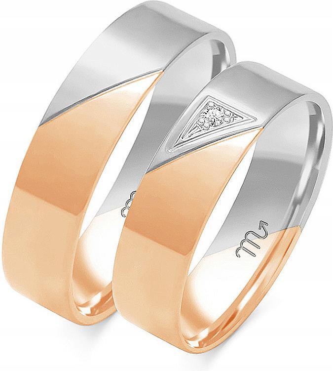 Růžové zlato jemný snubní prsten 14K 585 r 17 18 19 dámská kolekce pro muže