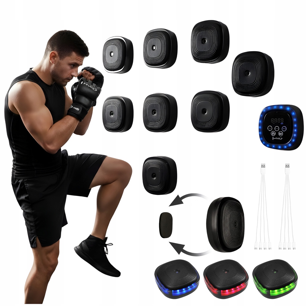 Elektronická modulární boxerská deska s reproduktorem a Bluetooth rukavice
