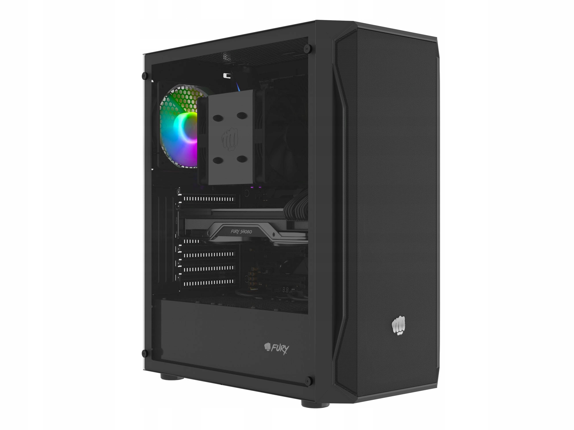 Obudowa Fury Shobo SH4 Rgb Atx Midi Tower z oknem czarna