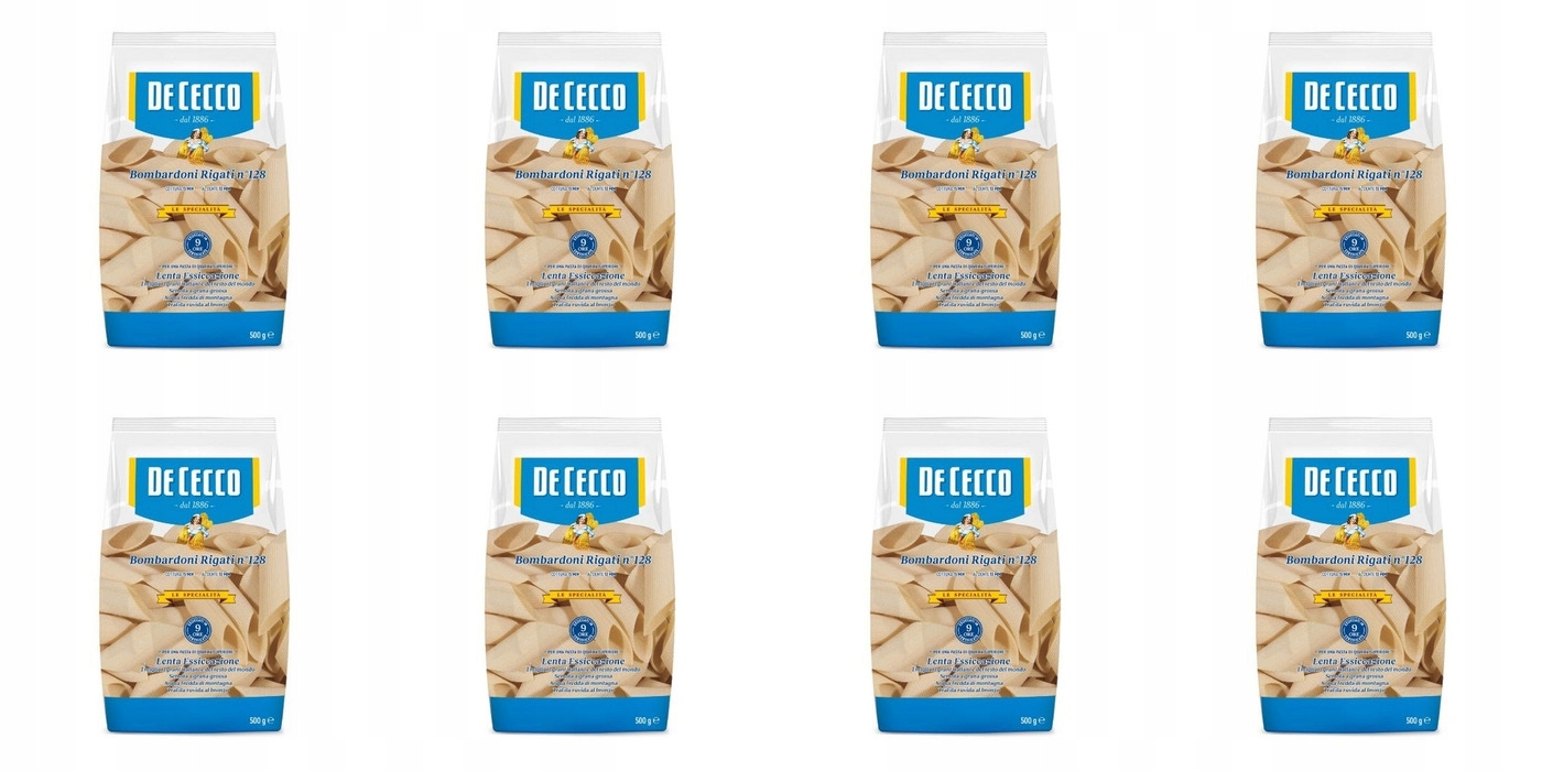 Levně 8 x 500 g De Cecco Těstoviny Bombardoni Rigati Karton