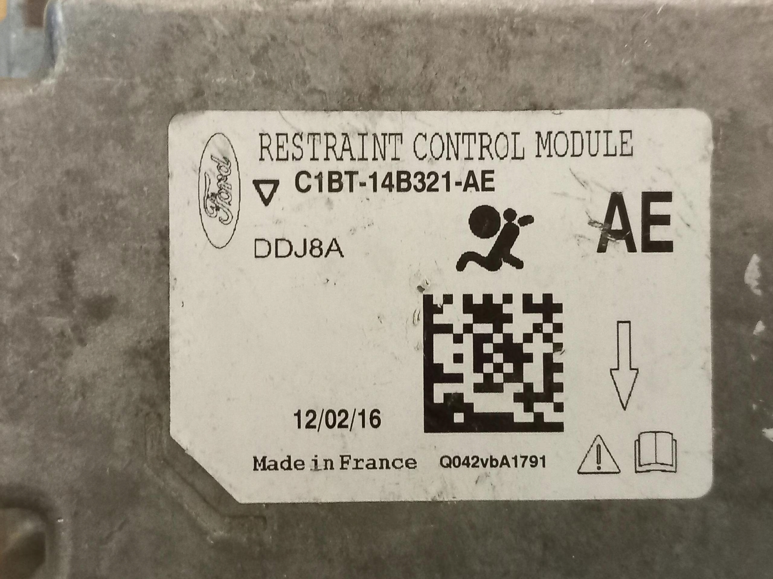 module control unit airbag FORD FIESTA MK7 C1BT-14B321-AE 08-17