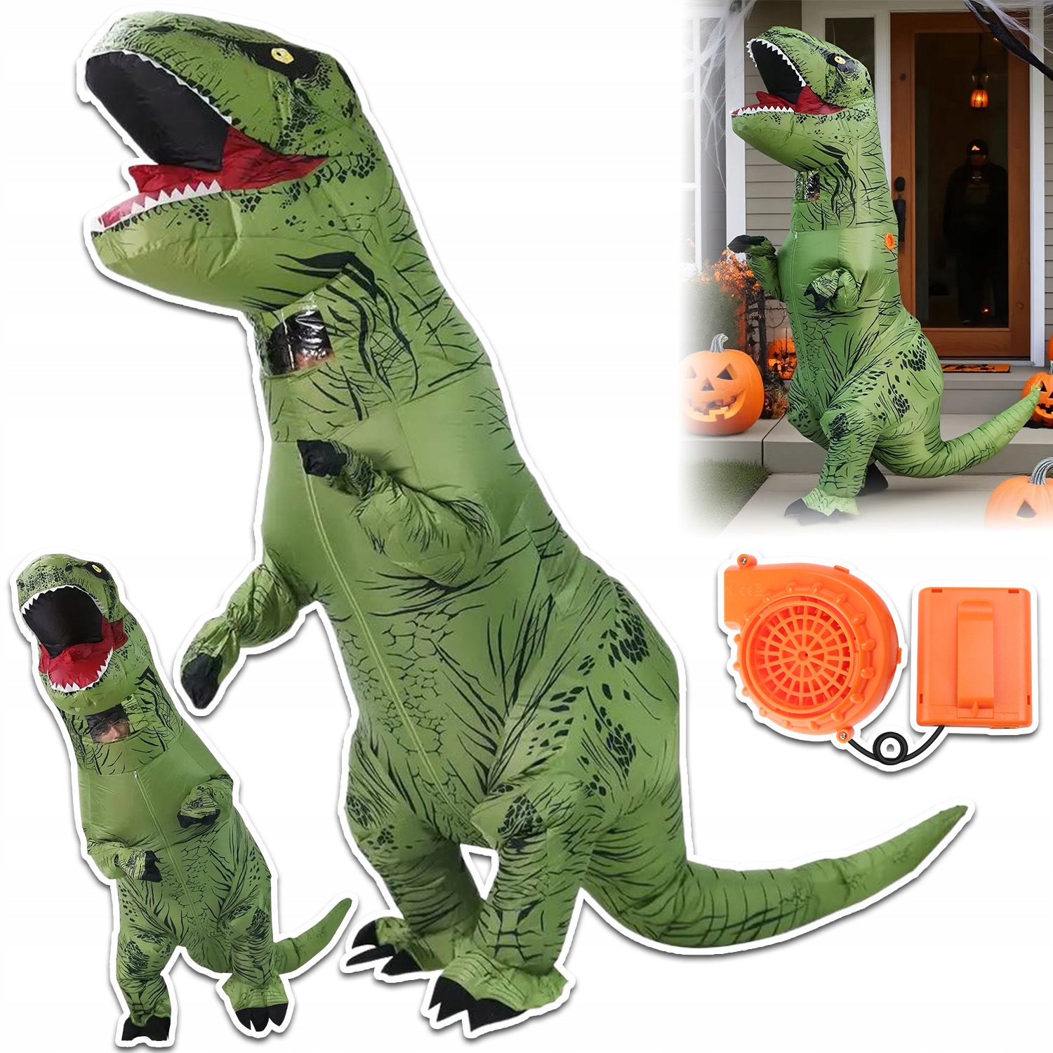 Kostým Nafukovací Kostým Na Halloween Převlek Dinosaurus T-rex 150 190 CM