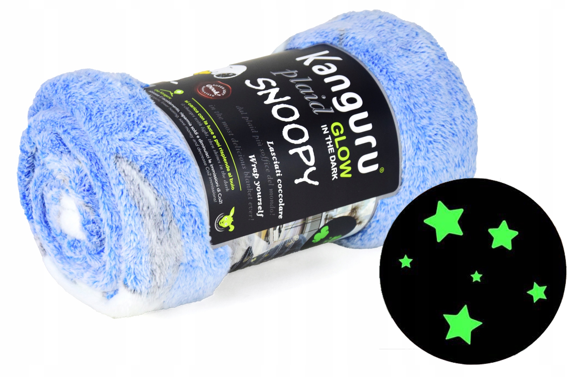 Značková Premium Fluorescenční Deka Svítí Ve Tmě 130x150 cm Snoopy Kn