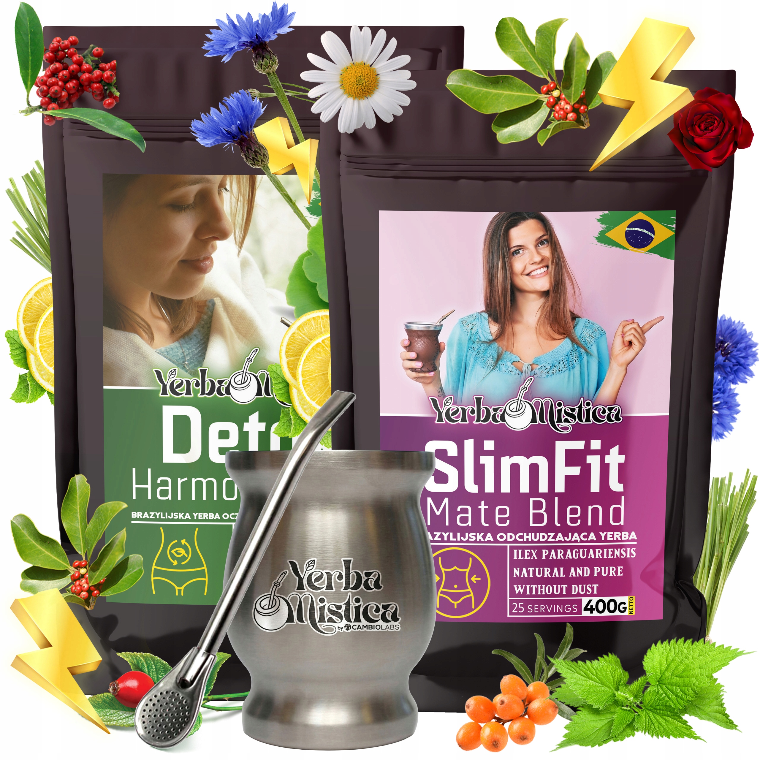 Levně Sada Yerba Mate pro ženy Slim Fit Hubnutí Apetit s Matero Bombillou