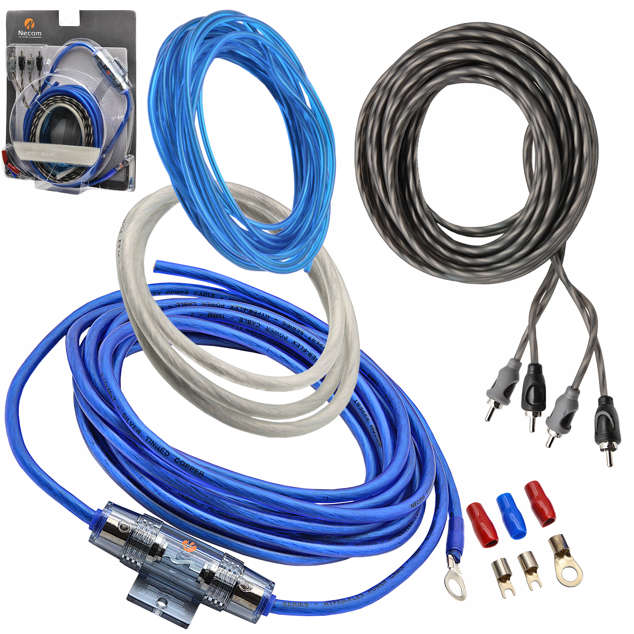 NECOM ZESTAW KABLI PRZEWODÓW DO WZMACNIACZA TUBY SKRZYNI PRZEKRÓJ 10mm2 EAN (GTIN) 8694421087010