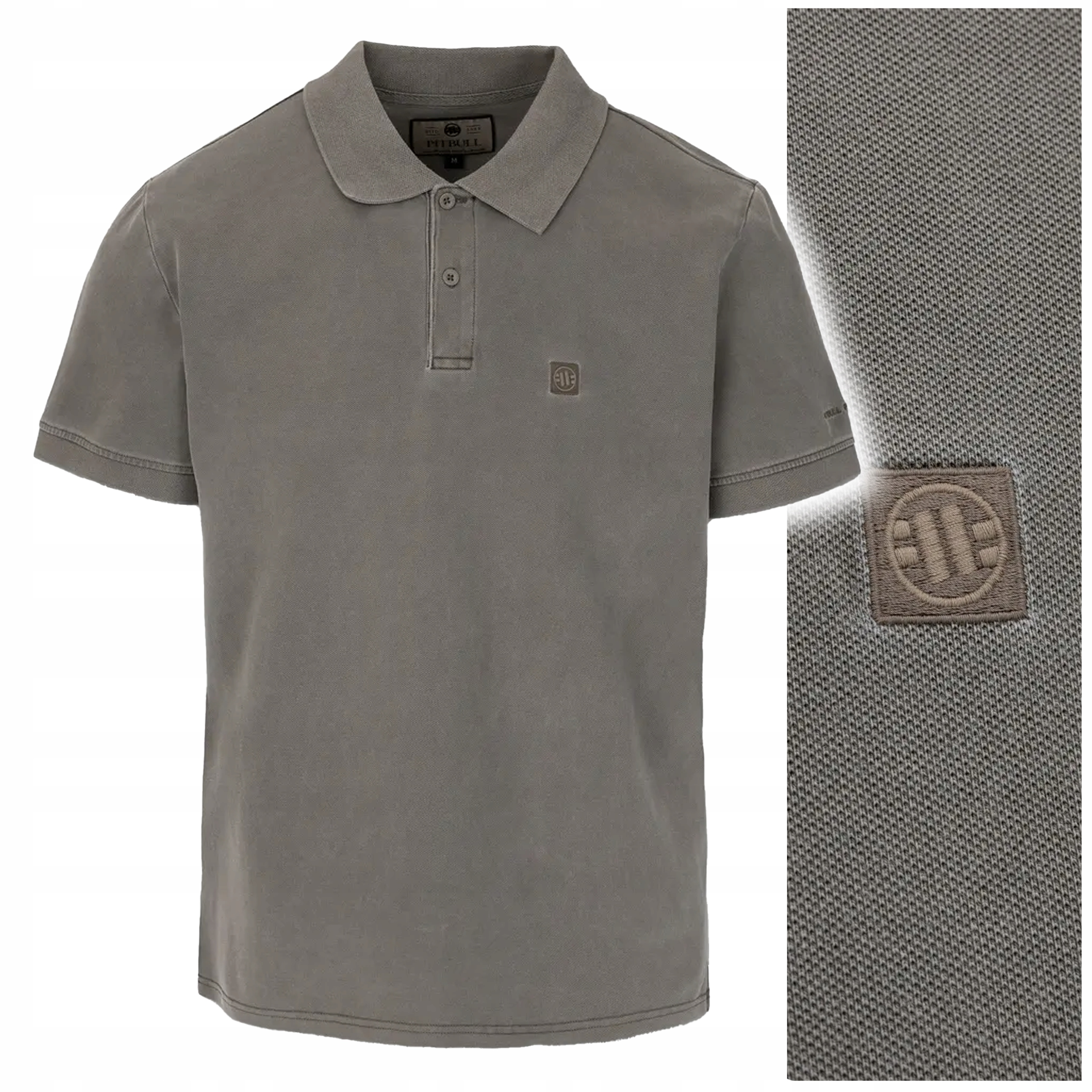 Polokošile Pit Bull Denim Washed Pique Small Logo r L Tmavě hnědá