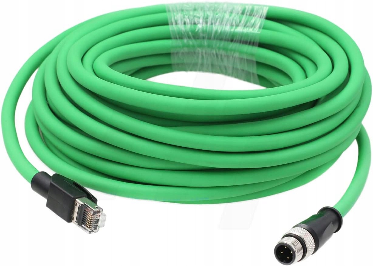 Ethernetový napájecí kabel HangTon M12 4-pin DC pro RJ45 20 m PoE