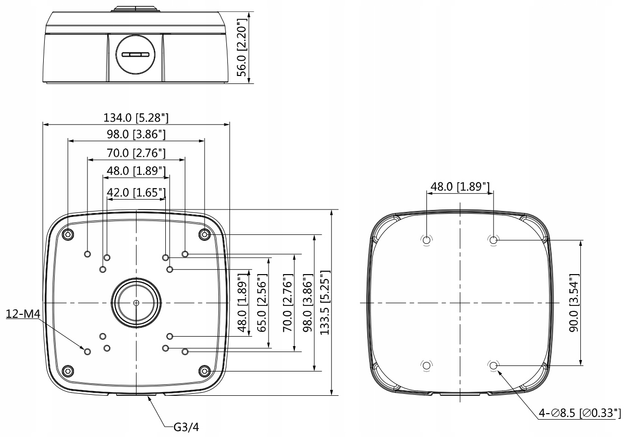 UCHWYT KAMERY PUSZKA POŁĄCZENIOWA KAMERY DAHUA PFA Model PFA121-V2