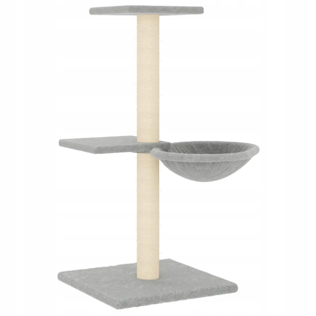 Levně Škrabadlo pro kočky sisalovými sloupky, světle šedé, 72 cm