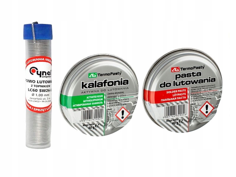 

Zestaw Do Lutowania Cyna 16g Kalafonia Pasta 40g