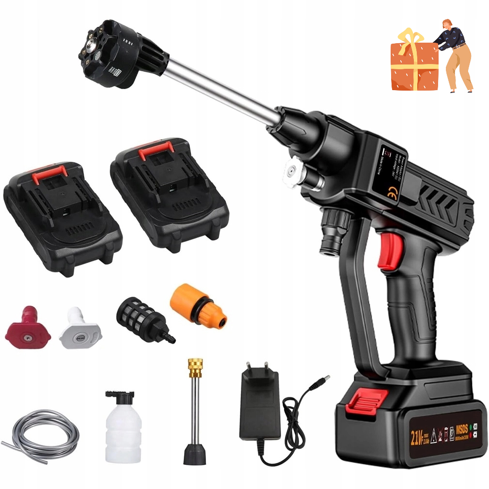 Akumulátorová Bezdrátová Tlaková Myčka Na Kostky Auta 650 W 2 Baterie