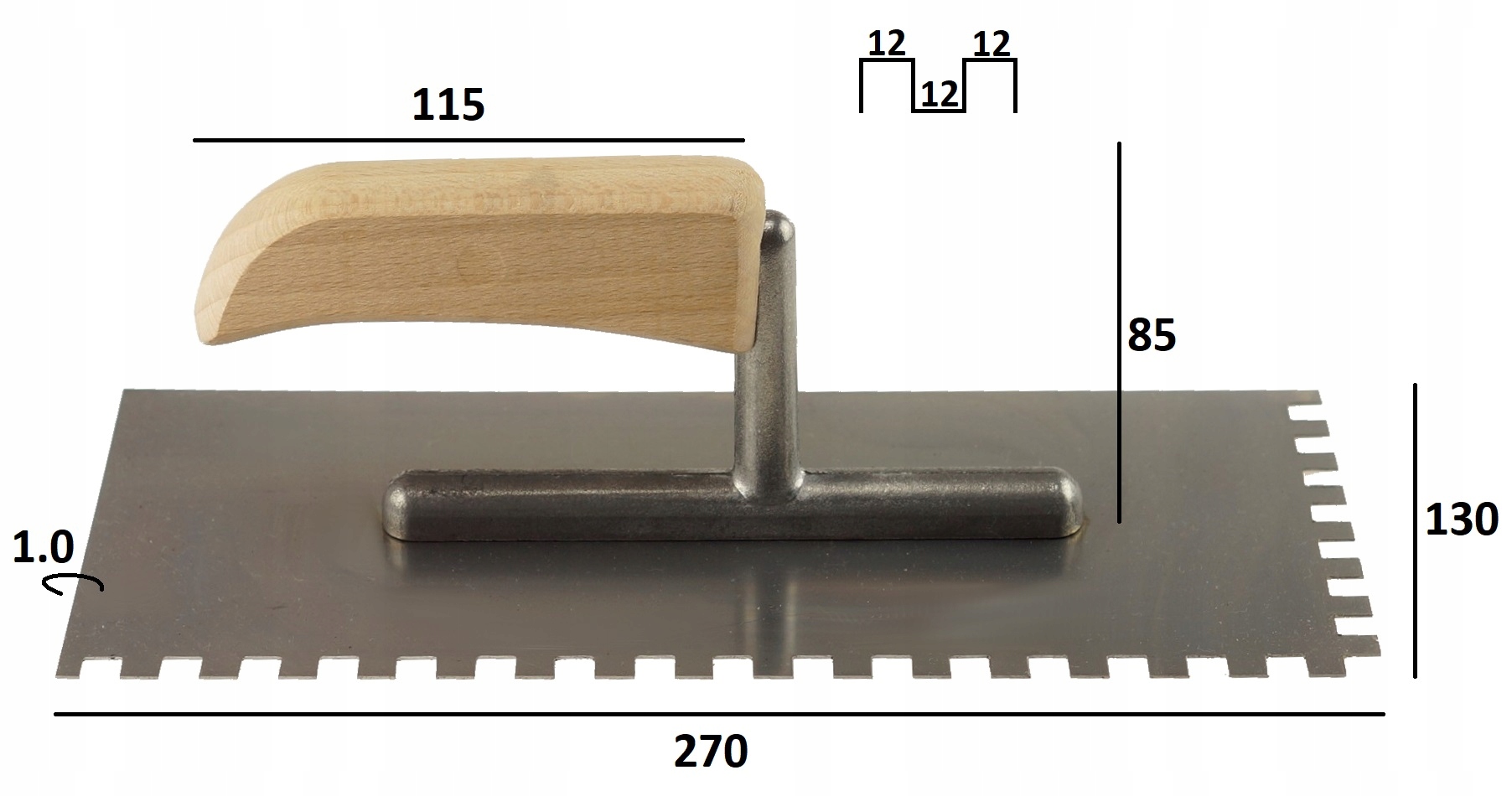 PACA METALOWA RAJBETKA ZĘBATA NIERDZEWNA 12x12 MM Typ paca