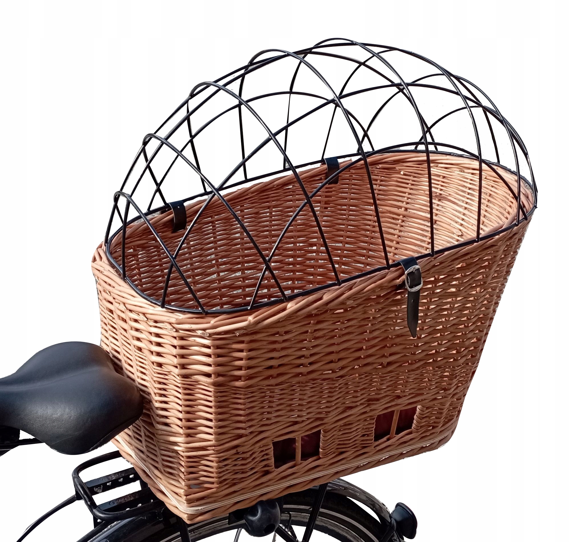 Duży Kosz Wiklinowy na Bagażnik do Przewożenia Psa