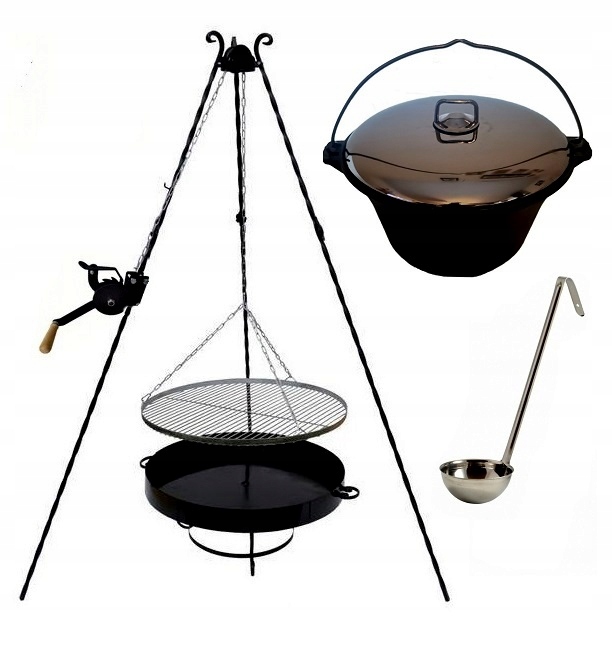 

Grill ruszt N45 kołowrotek kociołek żeliwny 8 l P